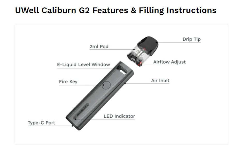 uwell caliburn g2 manual Caliburn G2 – Mister Music